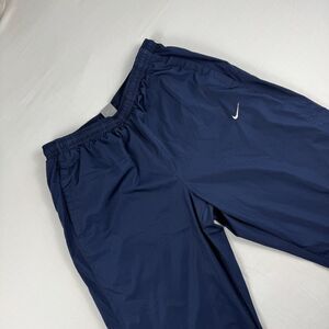 Vintage Nike Windbreaker Lined Ankle Zip Track Navy Pants Mens L